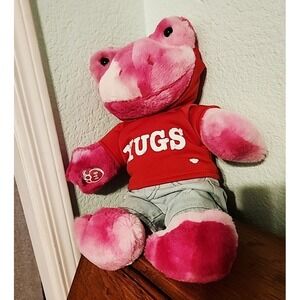 Build A Bear Pink TOADally Tie Dye Frog W Distressed Jeans Red HUGS Hoodie EUC